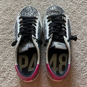 P448 Glitter Sneakers with Black Soles